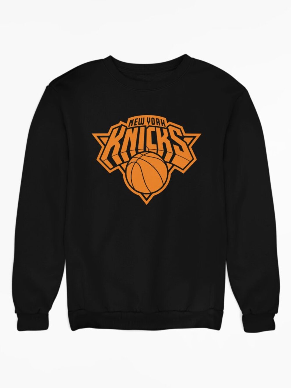 NEW York Knicks Team Color Pop Long Sleeve Fleece Crew Sweatshirt BLACK